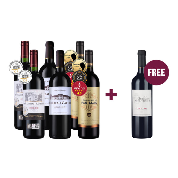 Luxury Médocs Gift Pack 6btl + FREE Corbières
