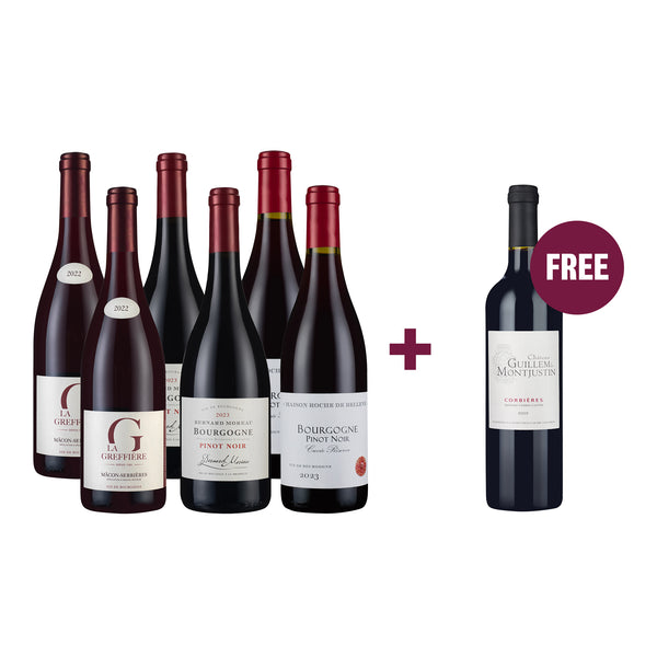 Fine Burgundies Gift Pack 6btl + FREE Corbières