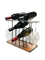 Wine Rack with Glasses Holder