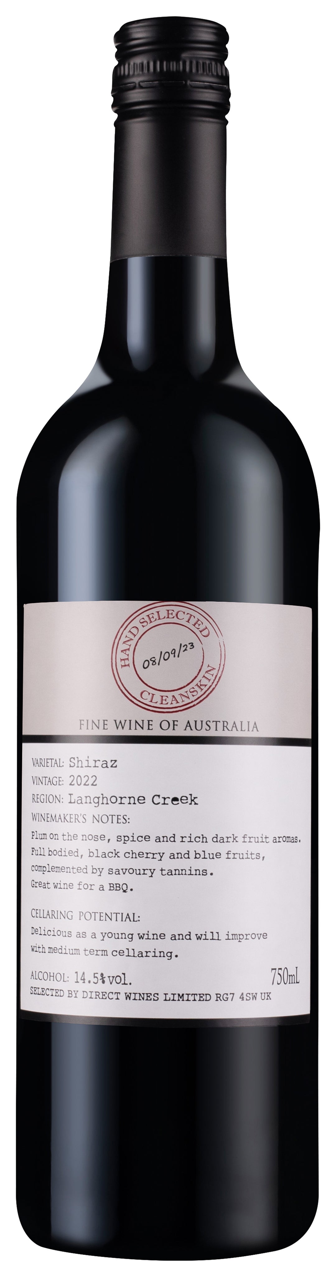 Cleanskin Langhorne Creek Shiraz 2022