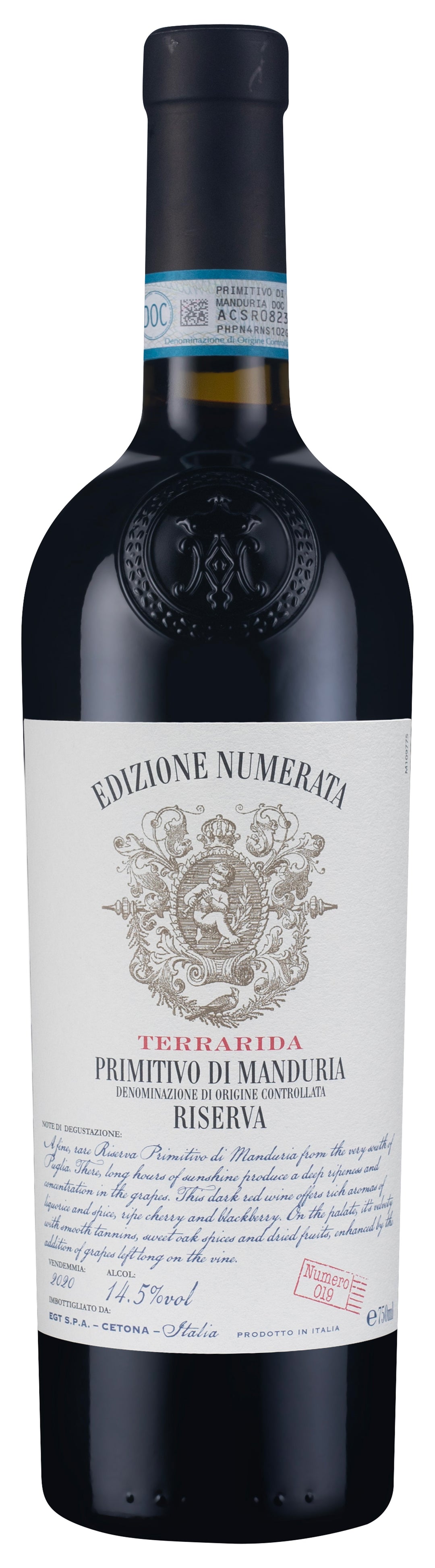 Edizione Numerata Numero 19 Primitivo di Manduria Riserva 2020