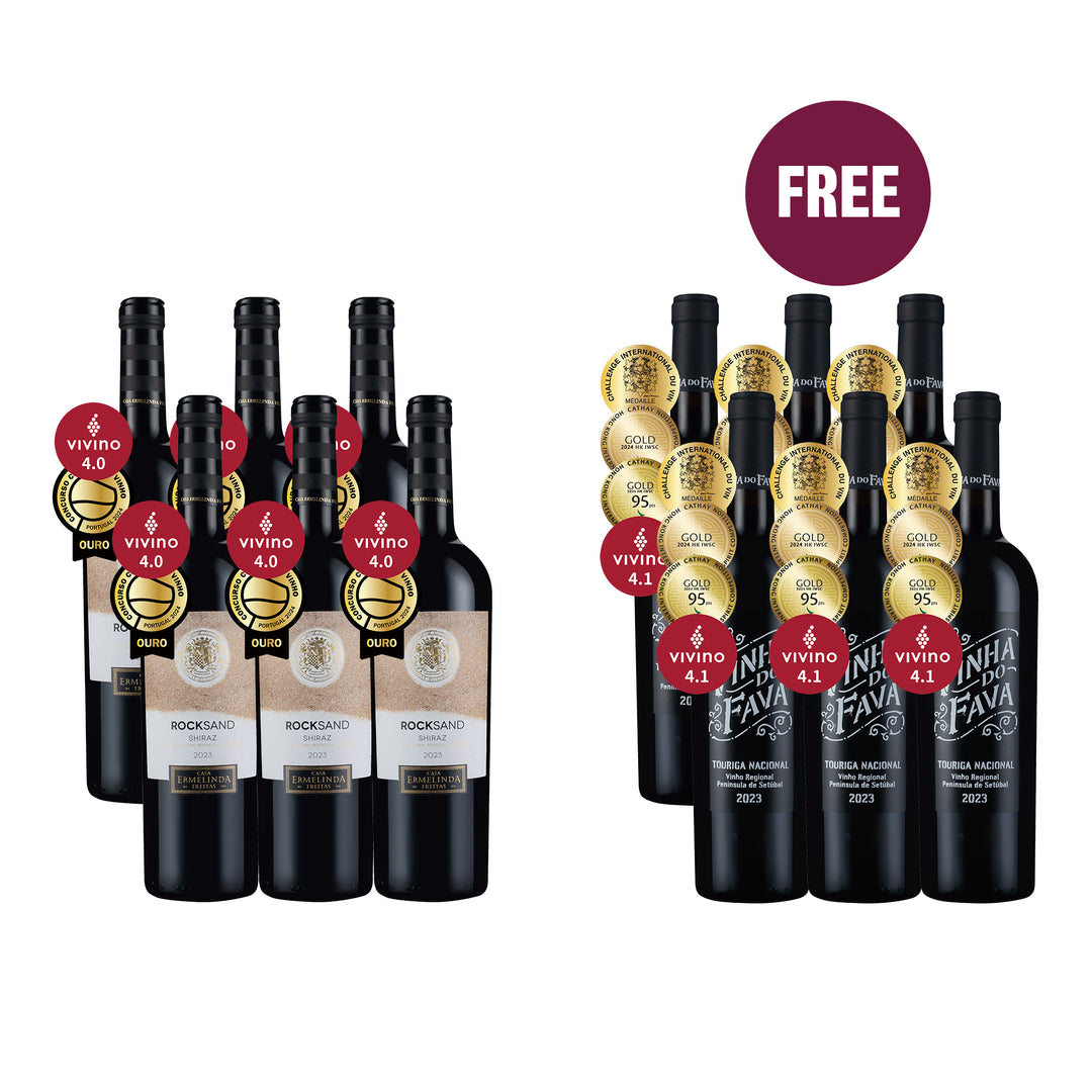 买 6 支 Rocksand Shiraz 2023 … 送 6 支Vinha do Fava Touriga Nacional 2023