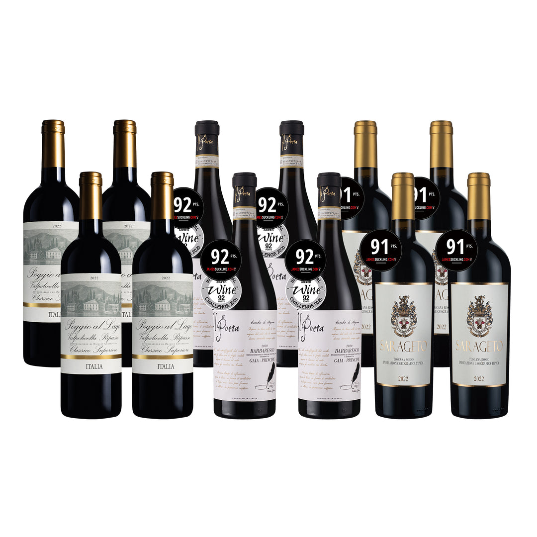 Tuscany + Piedmont + Veneto Reds 12Btl (3 x 4)
