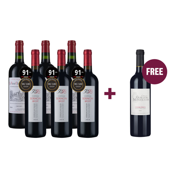 Saint-Émilion Stars Gift Pack 6btl + FREE Corbières