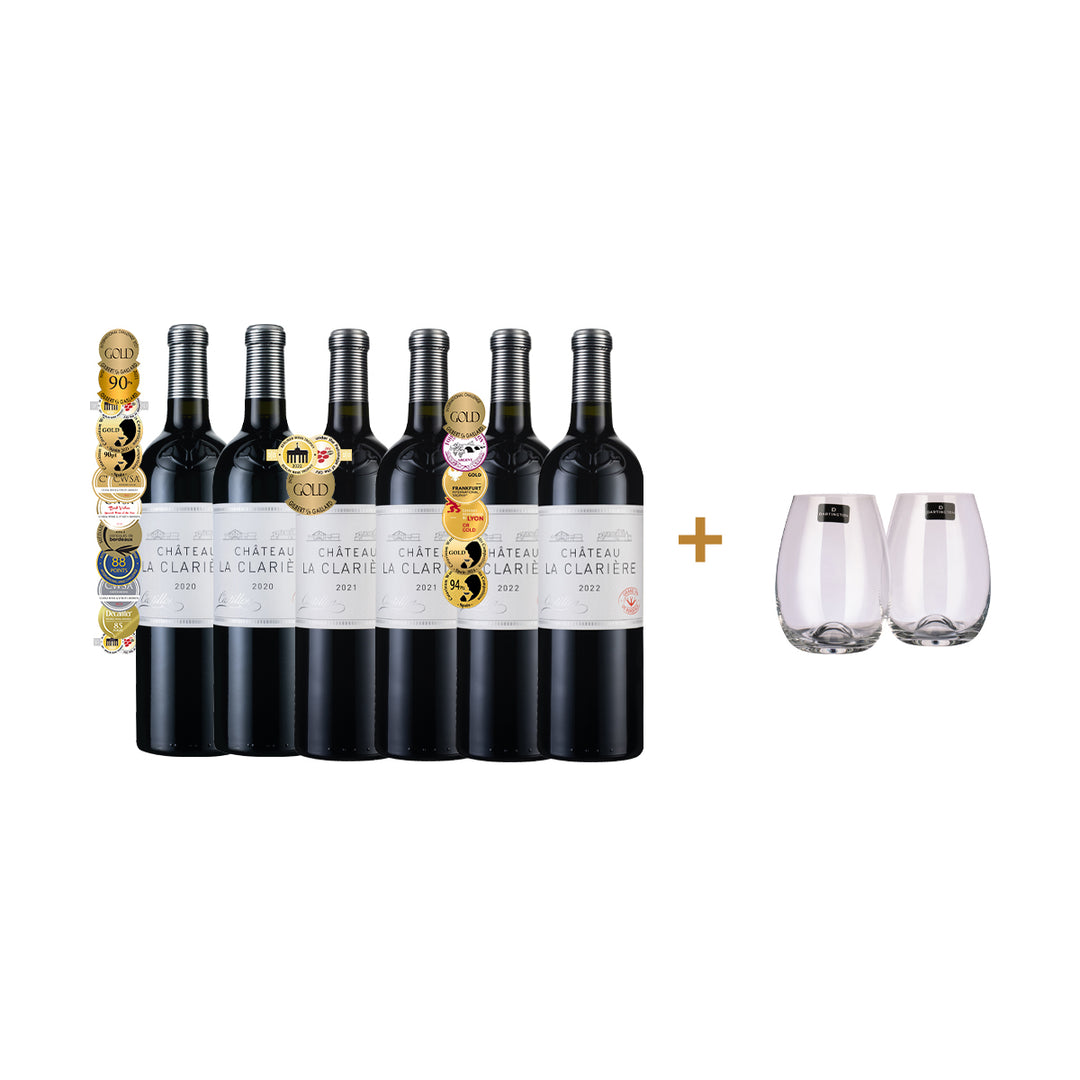【Facebook Only】La Clarière Vertical Tasting Set 6Btl + FREE Stemless Glasses