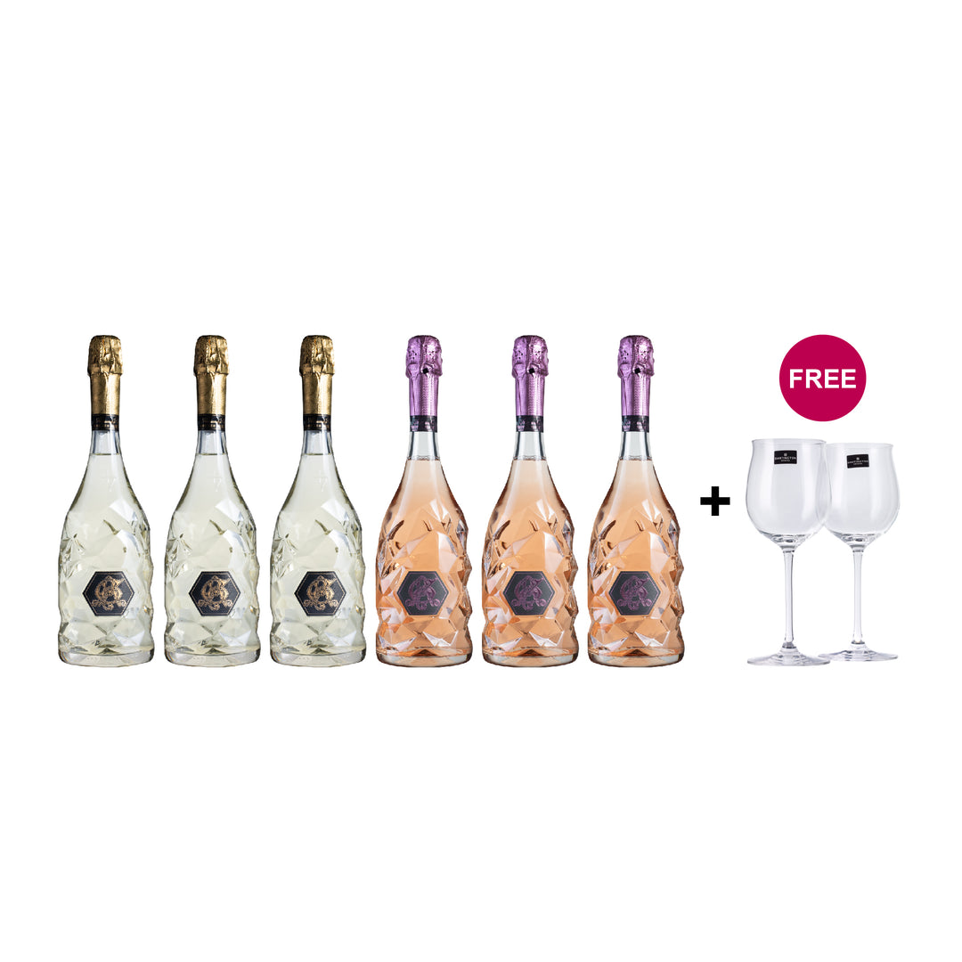 520 Prosecco Gift Set + 2 FREE Glasses