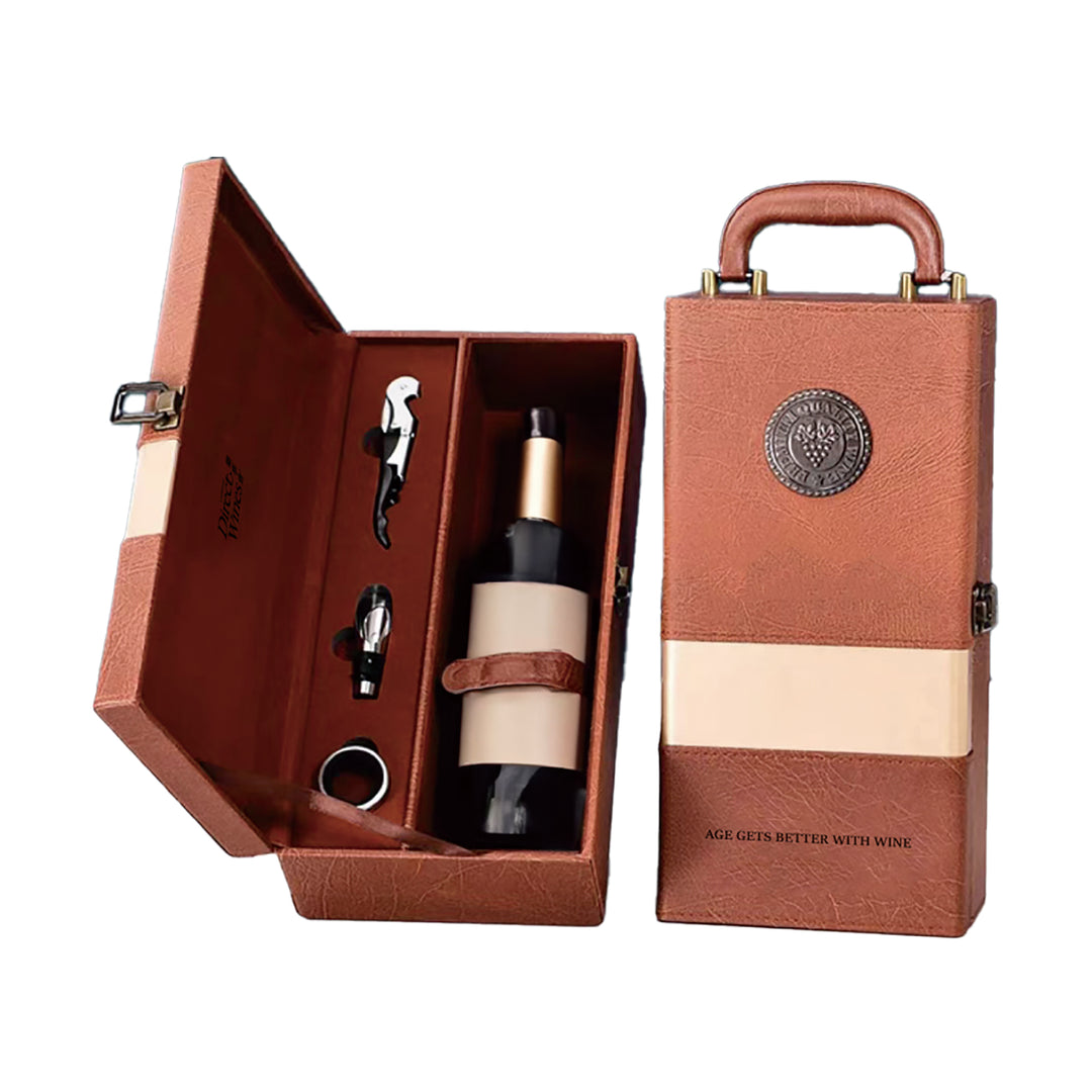 [Father' Day Flash Deal] Add-on (+118) Vintage Leather Wine Gift Box