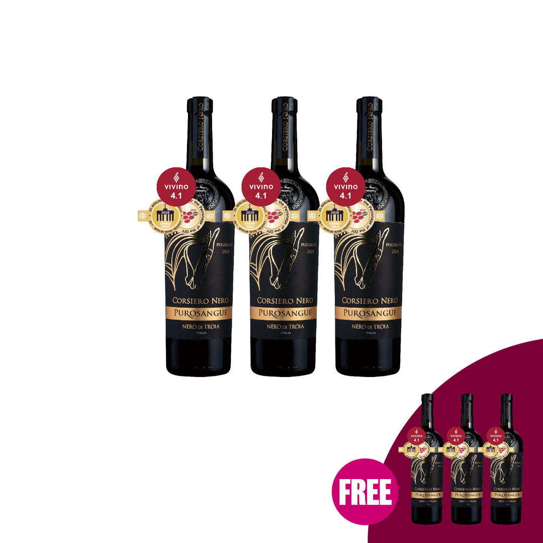 4.BUY 3 GET 3 FREE: Corsiero Nero Purosangue Puglia 2024