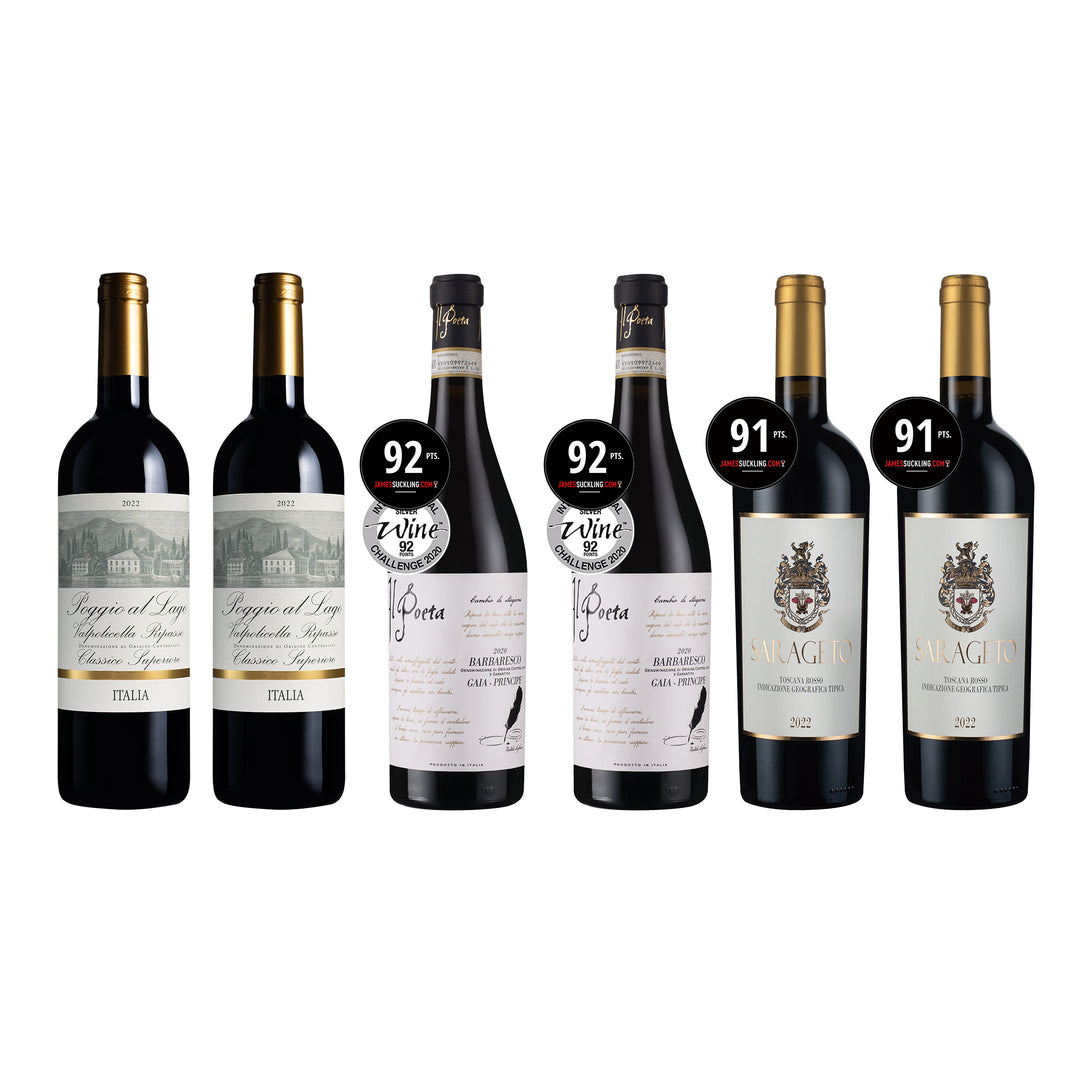 Tuscany + Piedmont + Veneto Reds 12Btl (3 x 2)