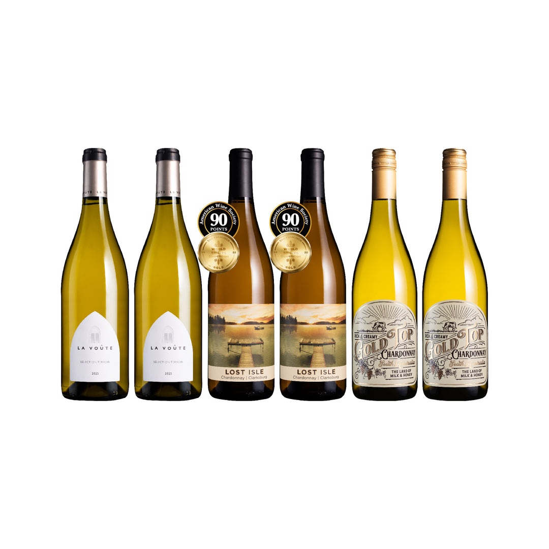 圆润醇厚Chardonnay白酒精选组6支
