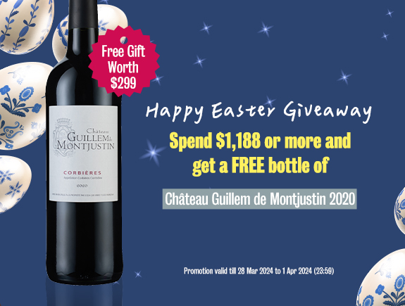 【Celebrating Easter】With a purchase of $1,188 or more on our official website, receive a FREE bottle of AOC French red worth $299.